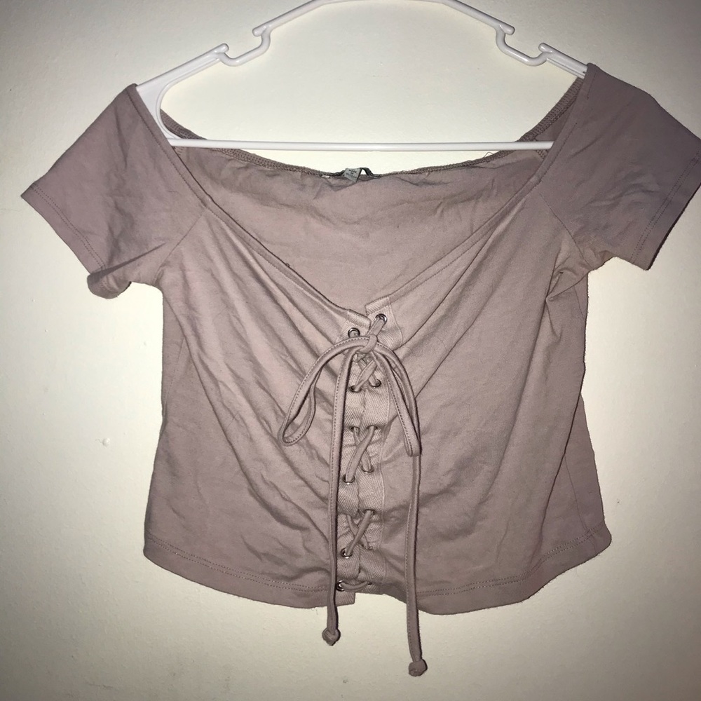 Charlotte Russe Lavender Lace Up Top